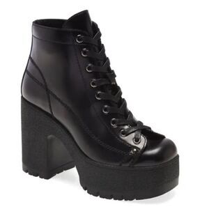 New Jeffrey Campbell Refresh-LL Platform Lug Boot Size 8.5 Black